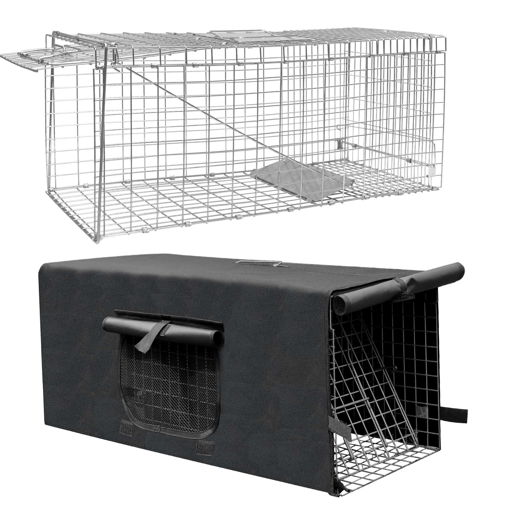 Amazon.co.jp: 捕獲器(カバー付き) 猫 捕獲器 81.3×25.4×30.5 cm